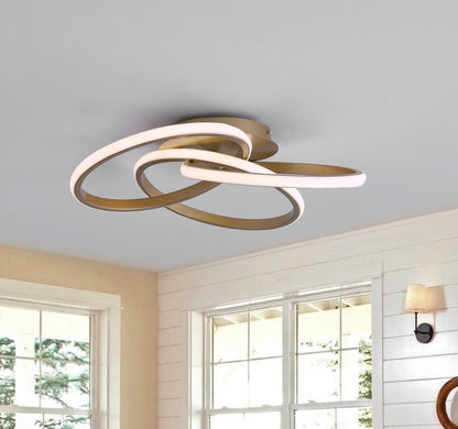 1-Light Twisted Wavy Linear LED Semi-Flush Mount Lighting – alternative view 2
