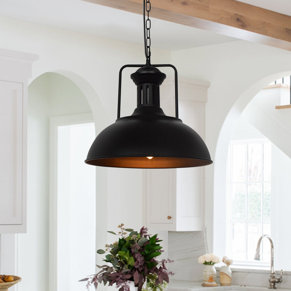Modern Industrial Single Dome Pendant Light – alternative view 7