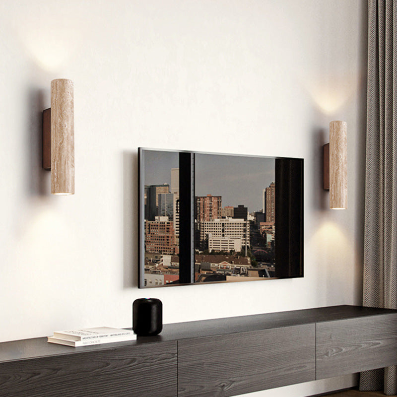 Japandi Travertine Wall Light LED Light With Up And Down Glow – alternative view 7