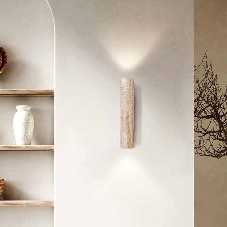 Japandi Travertine Wall Light LED Light With Up And Down Glow – alternative view 4