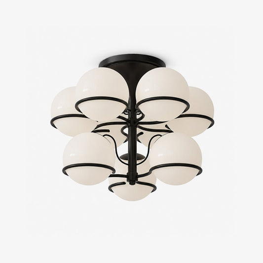 Opal Glass Globe Semi-Flush Ceiling Light by Everden Living