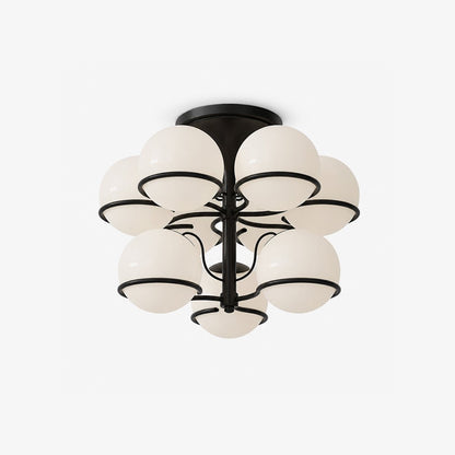Opal Glass Globe Semi-Flush Ceiling Light, alternative view 13