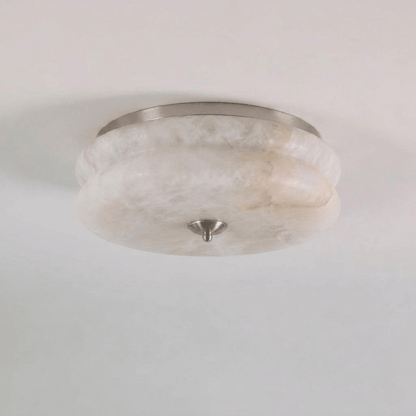 Alabaster and Brass Flush Ceiling Light, alternative view 11