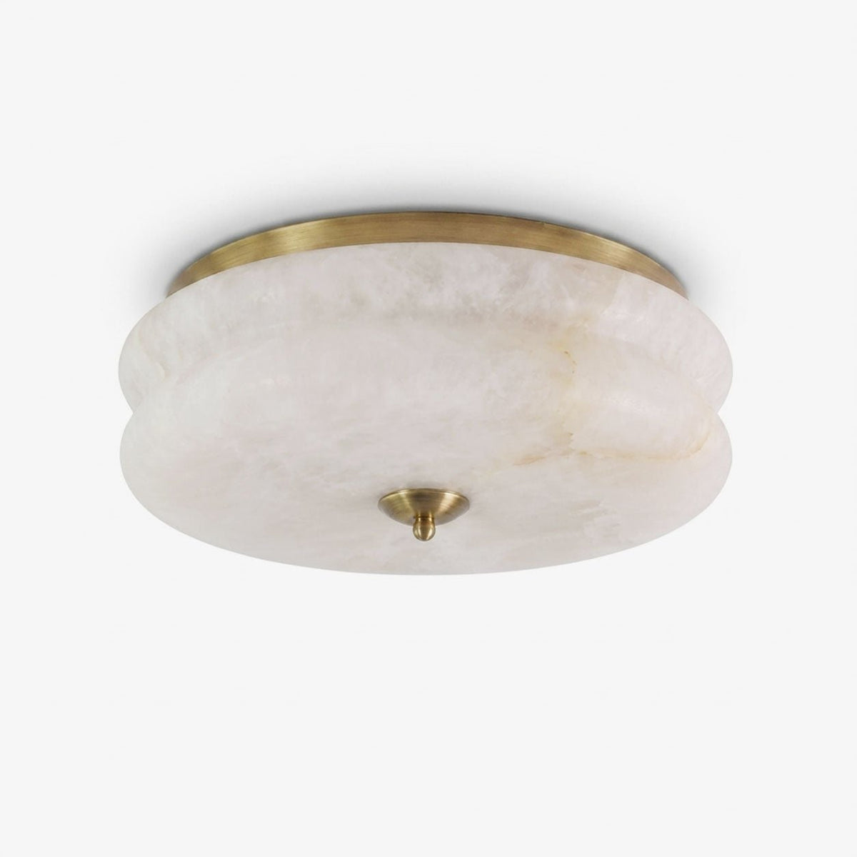 Alabaster and Brass Flush Ceiling Light by Everden Living