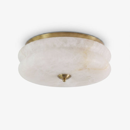 Alabaster and Brass Flush Ceiling Light by Everden Living