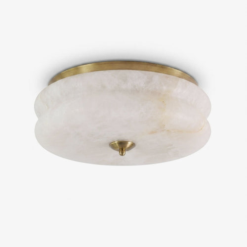 Alabaster and Brass Flush Ceiling Light by Everden Living