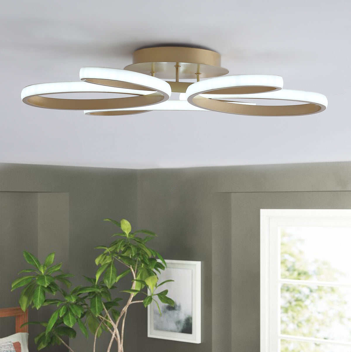 1-Light Modern LED Semi-Flush Mount Lighting – alternative view 3