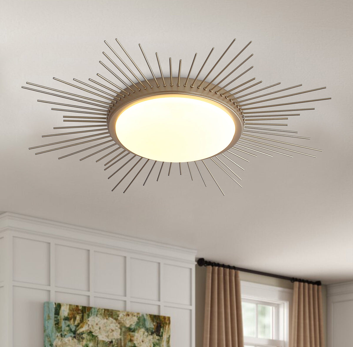 1-Light Geometric Circle LED Flush Mount Lighting – alternative view 2
