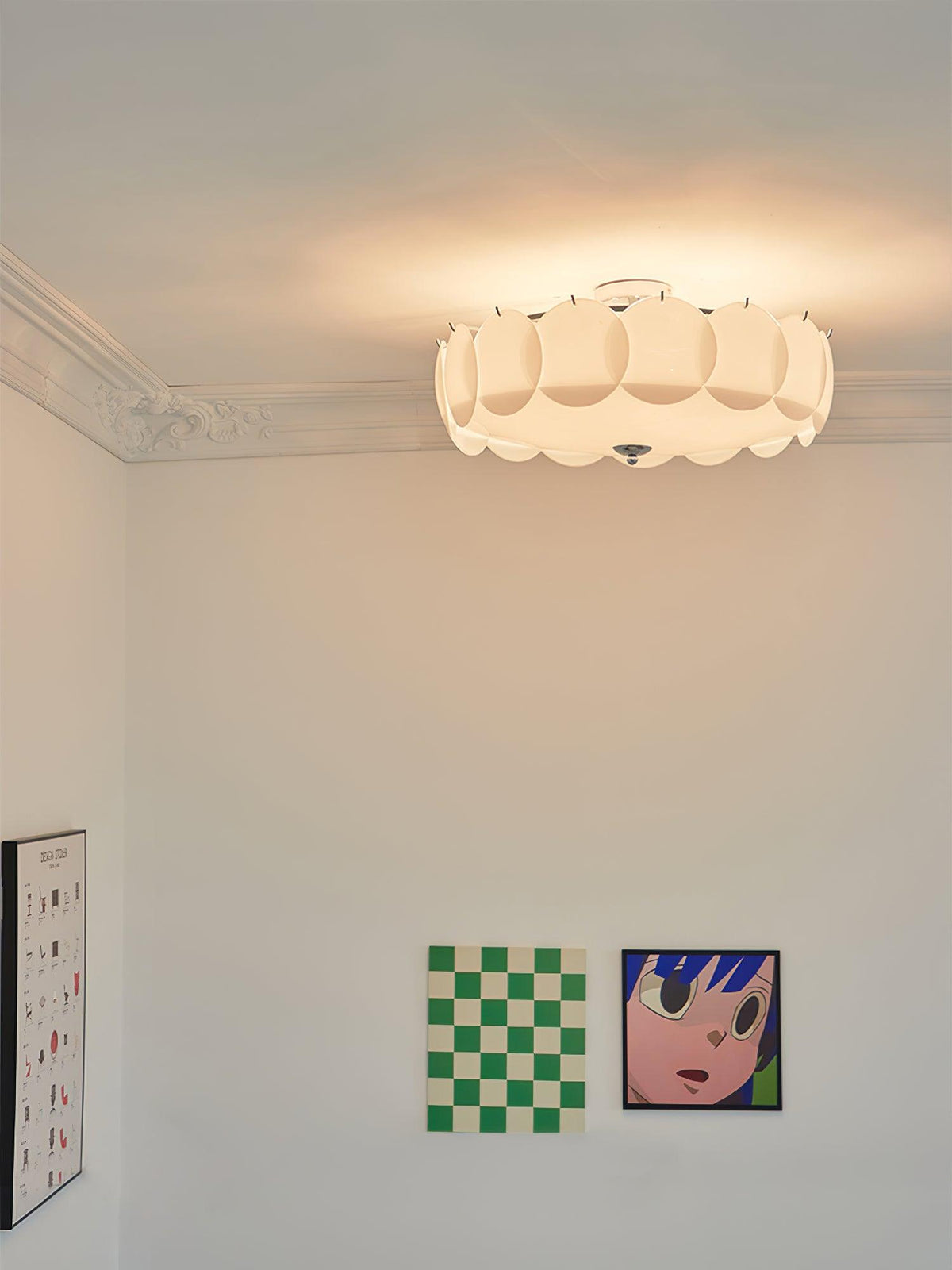 Opal Glass Globe Flush Ceiling Light, alternative view 7