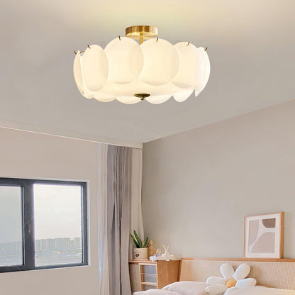 Opal Glass Globe Flush Ceiling Light, alternative view 4