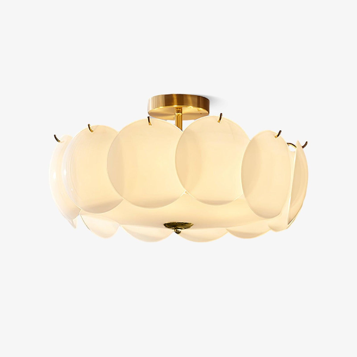 Opal Glass Globe Flush Ceiling Light by Everden Living