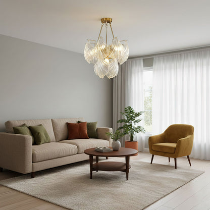 Ribbed Shell Glass Ceiling Light, alternative view 6