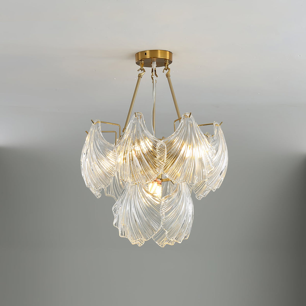 Ribbed Shell Glass Ceiling Light, alternative view 9