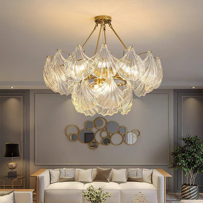 Ribbed Shell Glass Ceiling Light, alternative view 8