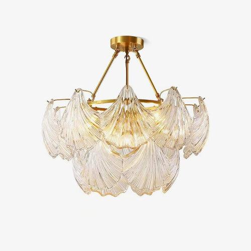 Ribbed Shell Glass Ceiling Light by Everden Living