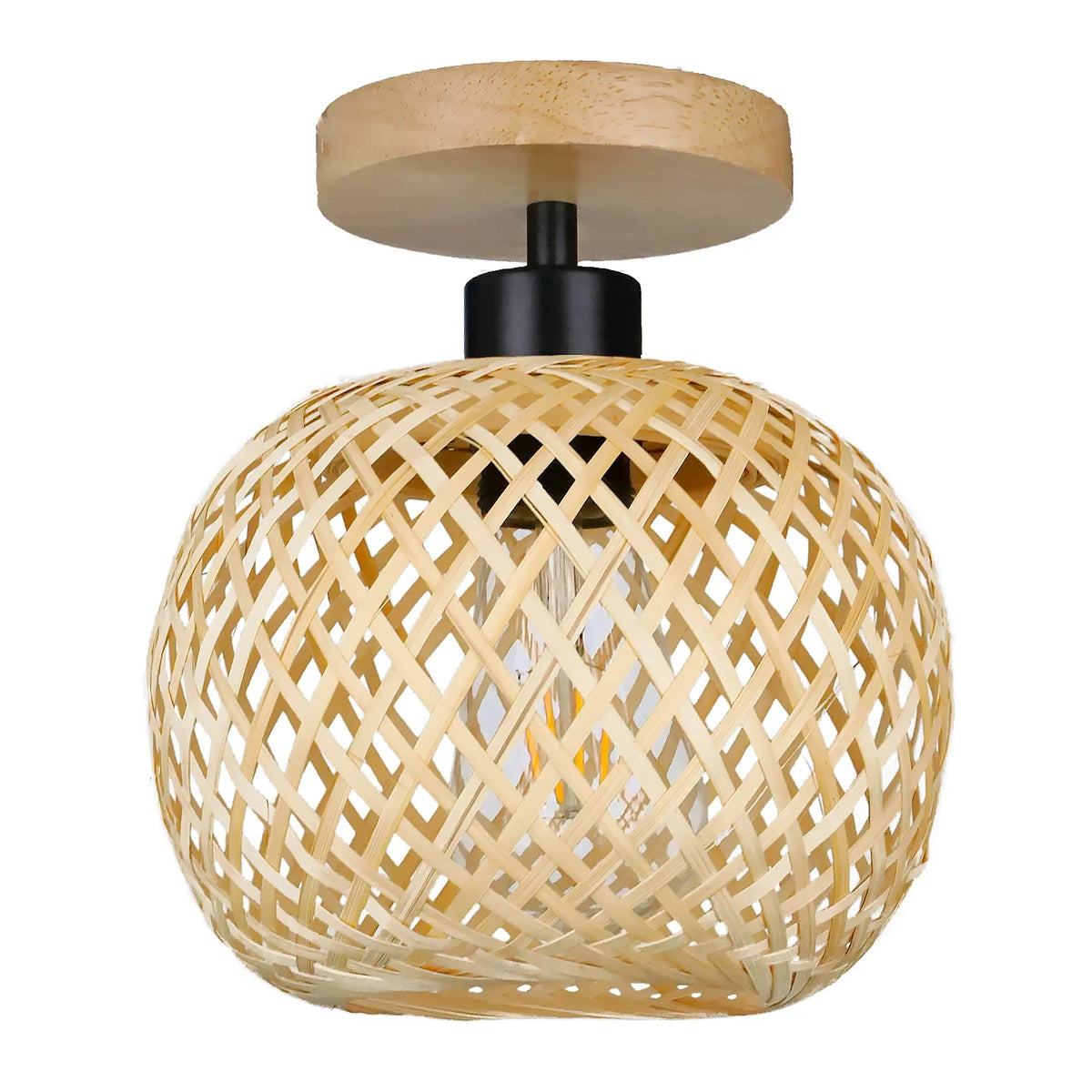 Handwoven Bamboo Basket Ceiling Light