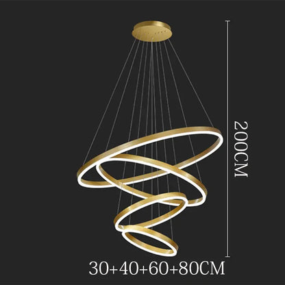 Sculptural Ring Staircase Chandelier