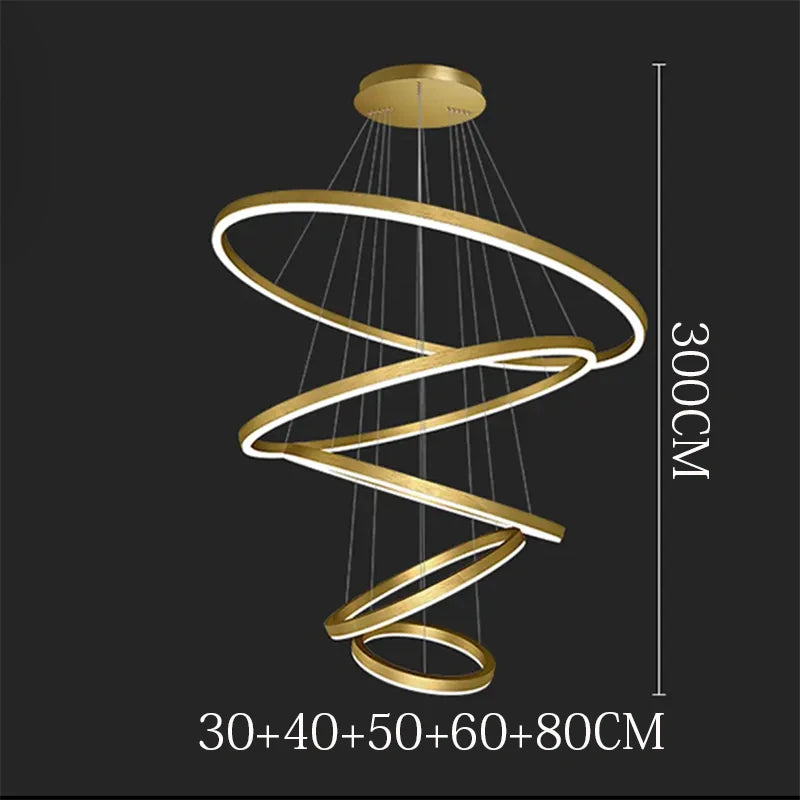 Sculptural Ring Staircase Chandelier
