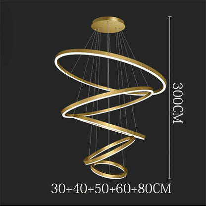 Sculptural Ring Staircase Chandelier