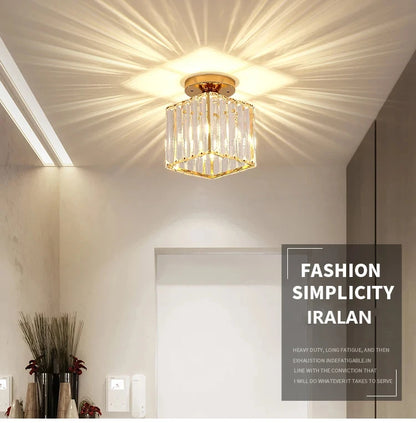 Crystal Cube Semi-Flush Ceiling Light