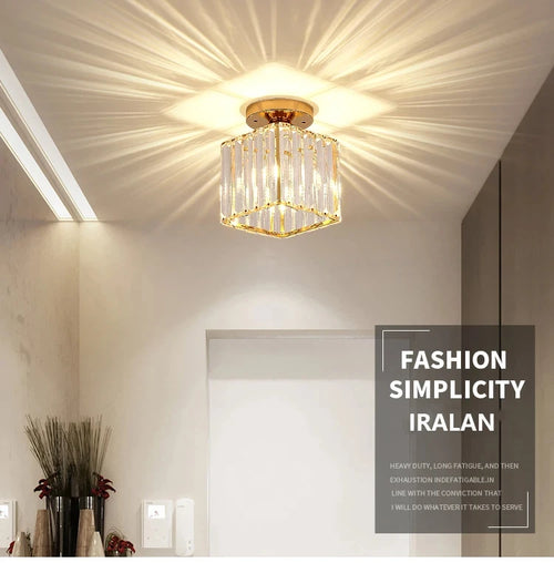 Crystal Cube Semi-Flush Ceiling Light