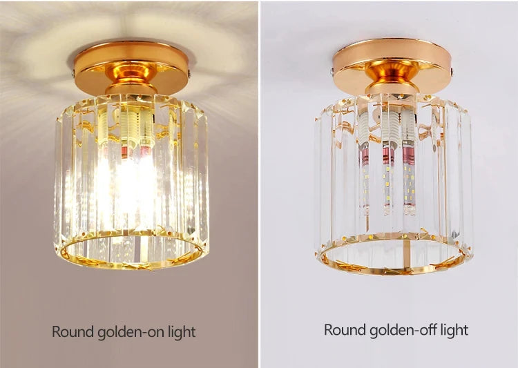 Crystal Cube Semi-Flush Ceiling Light