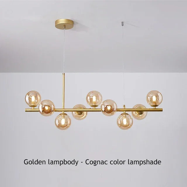 Modern Glass Globe Branch Chandelier
