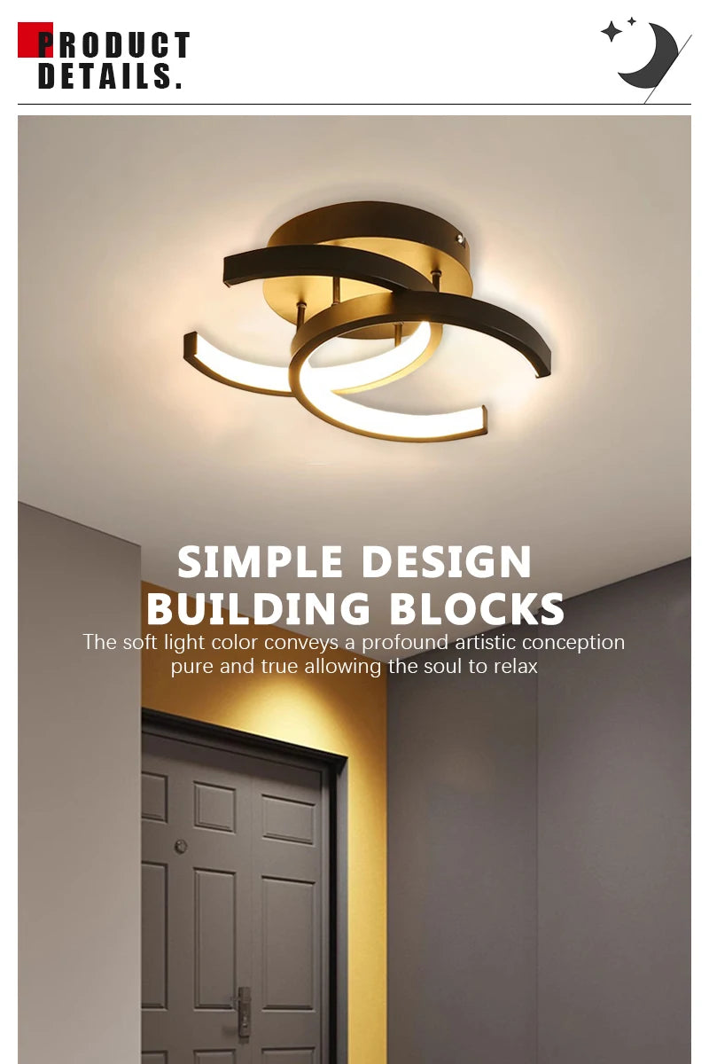 Layered Arc LED Ceiling Light