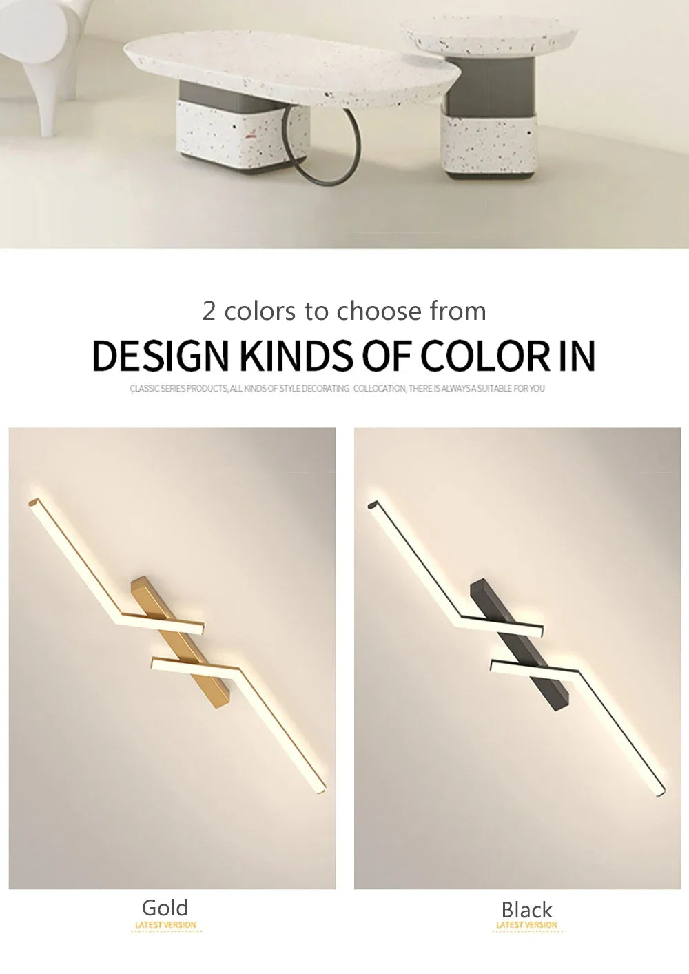 Linear Gold LED Ceiling Light