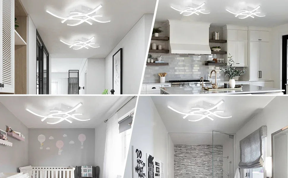 Geometric Wave LED Ceiling Light