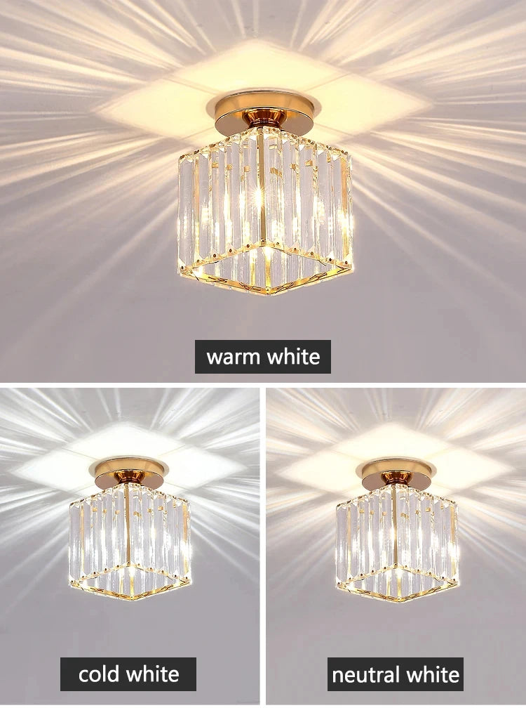 Crystal Cube Semi-Flush Ceiling Light