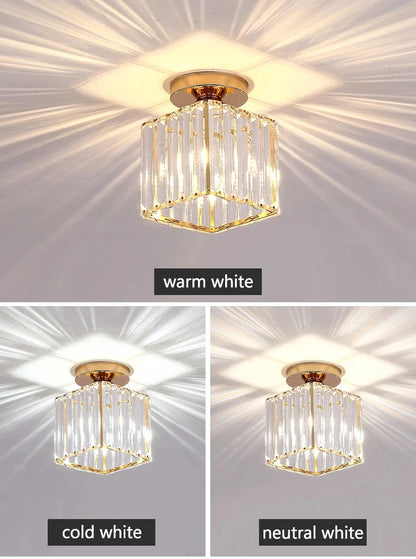Crystal Cube Semi-Flush Ceiling Light