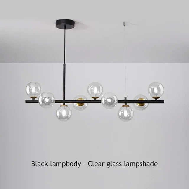 Modern Glass Globe Branch Chandelier
