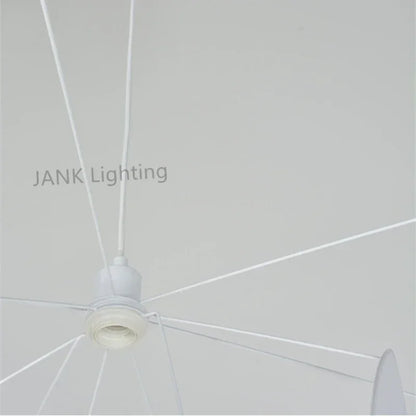 White Fabric Sculptural Chandelier