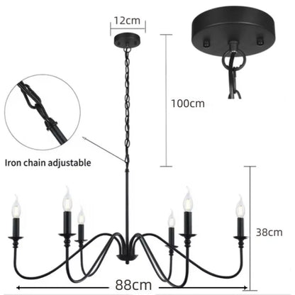 Retro Loft Black & Gold Chandelier