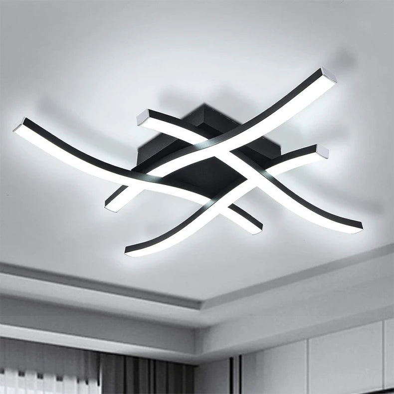 Modern Crossed Bar LED Ceiling Light