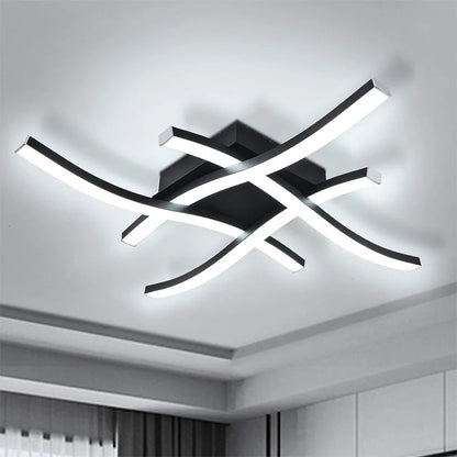 Modern Crossed Bar LED Ceiling Light