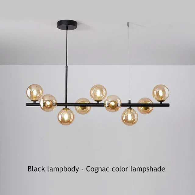 Modern Glass Globe Branch Chandelier