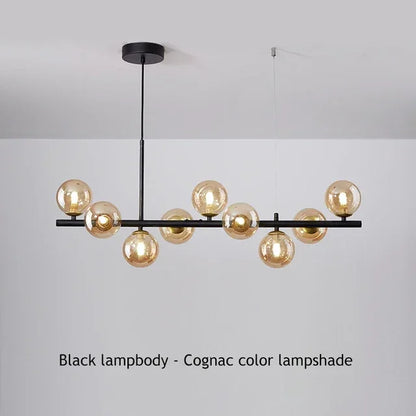 Modern Glass Globe Branch Chandelier