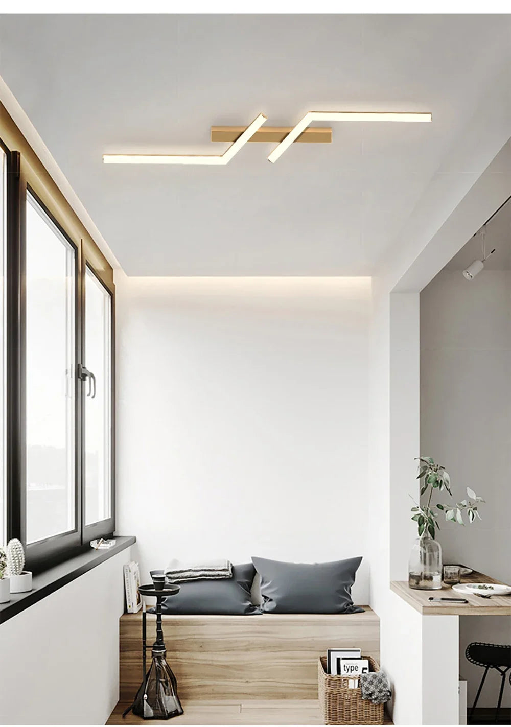 Linear Gold LED Ceiling Light