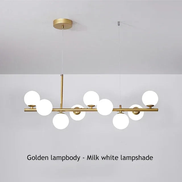 Modern Glass Globe Branch Chandelier