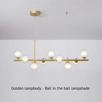 Modern Glass Globe Branch Chandelier