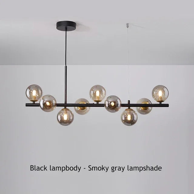 Modern Glass Globe Branch Chandelier