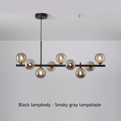 Modern Glass Globe Branch Chandelier