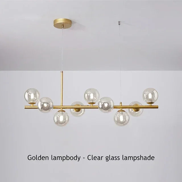 Modern Glass Globe Branch Chandelier