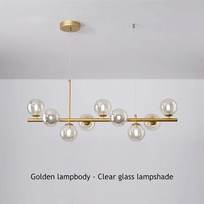 Modern Glass Globe Branch Chandelier