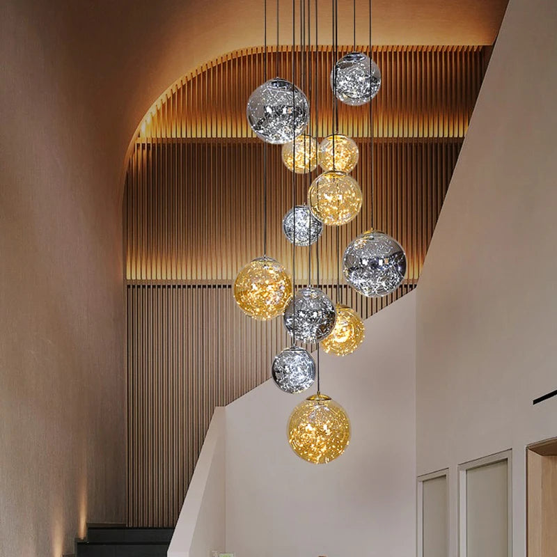Nordic Multi-Light Staircase Chandelier