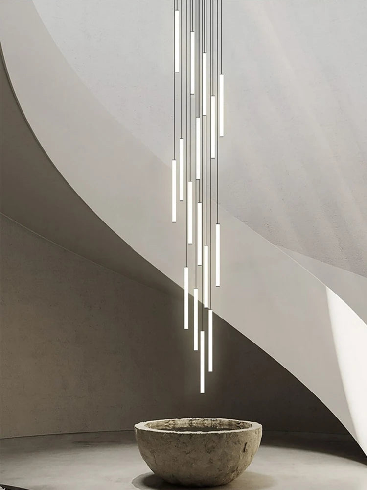 Cascade Strip LED Staircase Chandelier