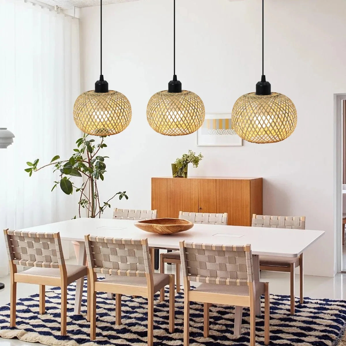 Handwoven Bamboo Basket Ceiling Light