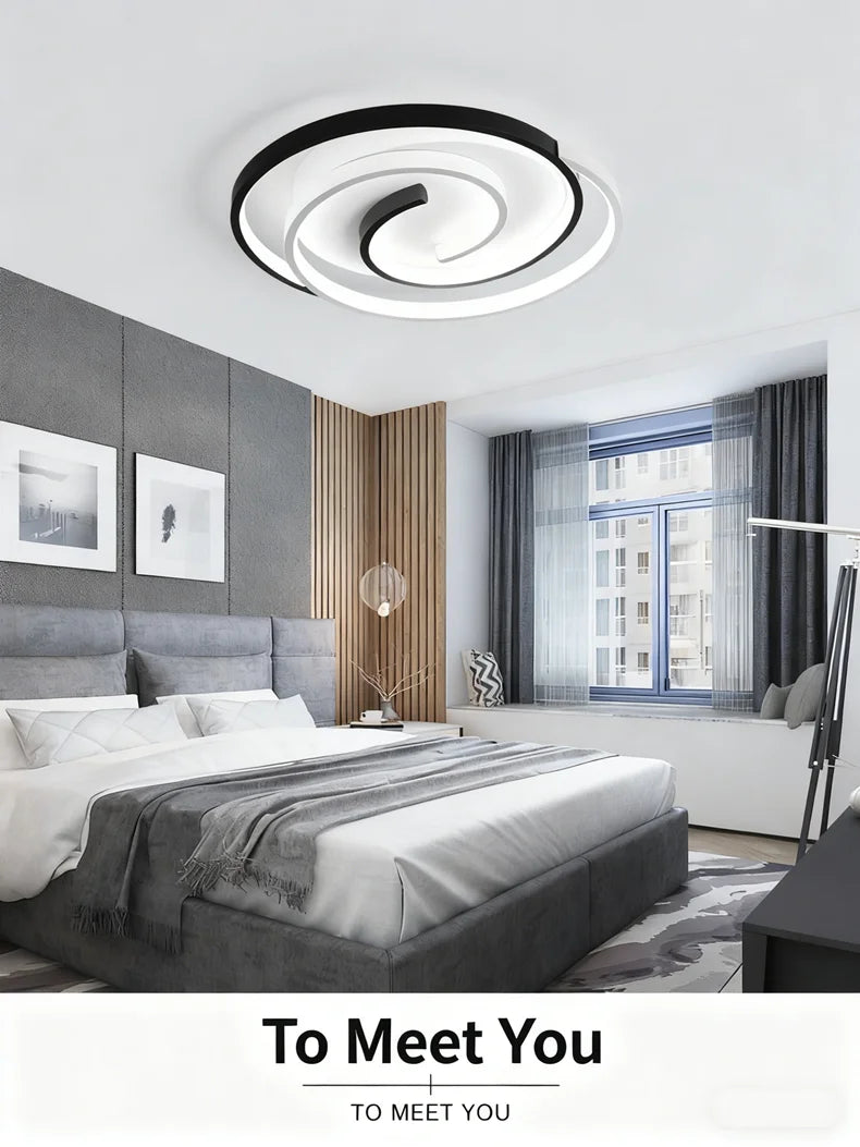 Sculptural Spiral LED Ceiling Light